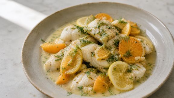 Blanquette de poisson aux agrumes et herbes fraîches