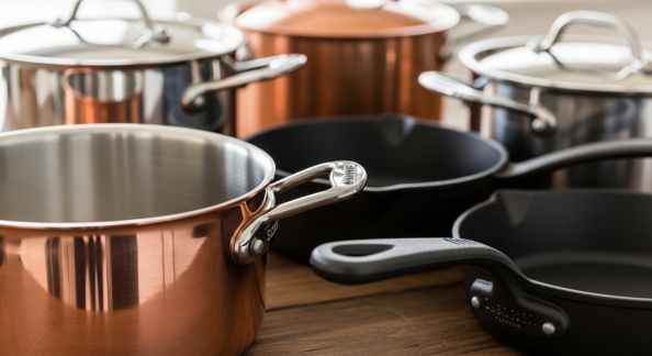 Batteries de cuisine : comment choisir entre inox, cuivre et fonte ?