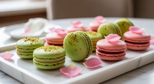 Macarons à la Pistache et Rose : Élégance et Raffinement