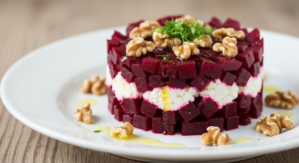 Tartare de Betterave et Ricotta avec Noix Grillées