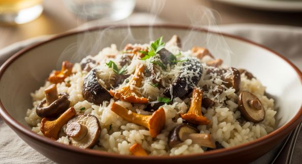 Risotto aux Champignons Sauvages et Parmesan