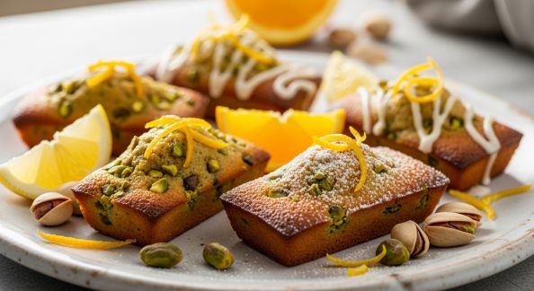 Financiers pistache et zestes d’agrume : douceur en bouchée